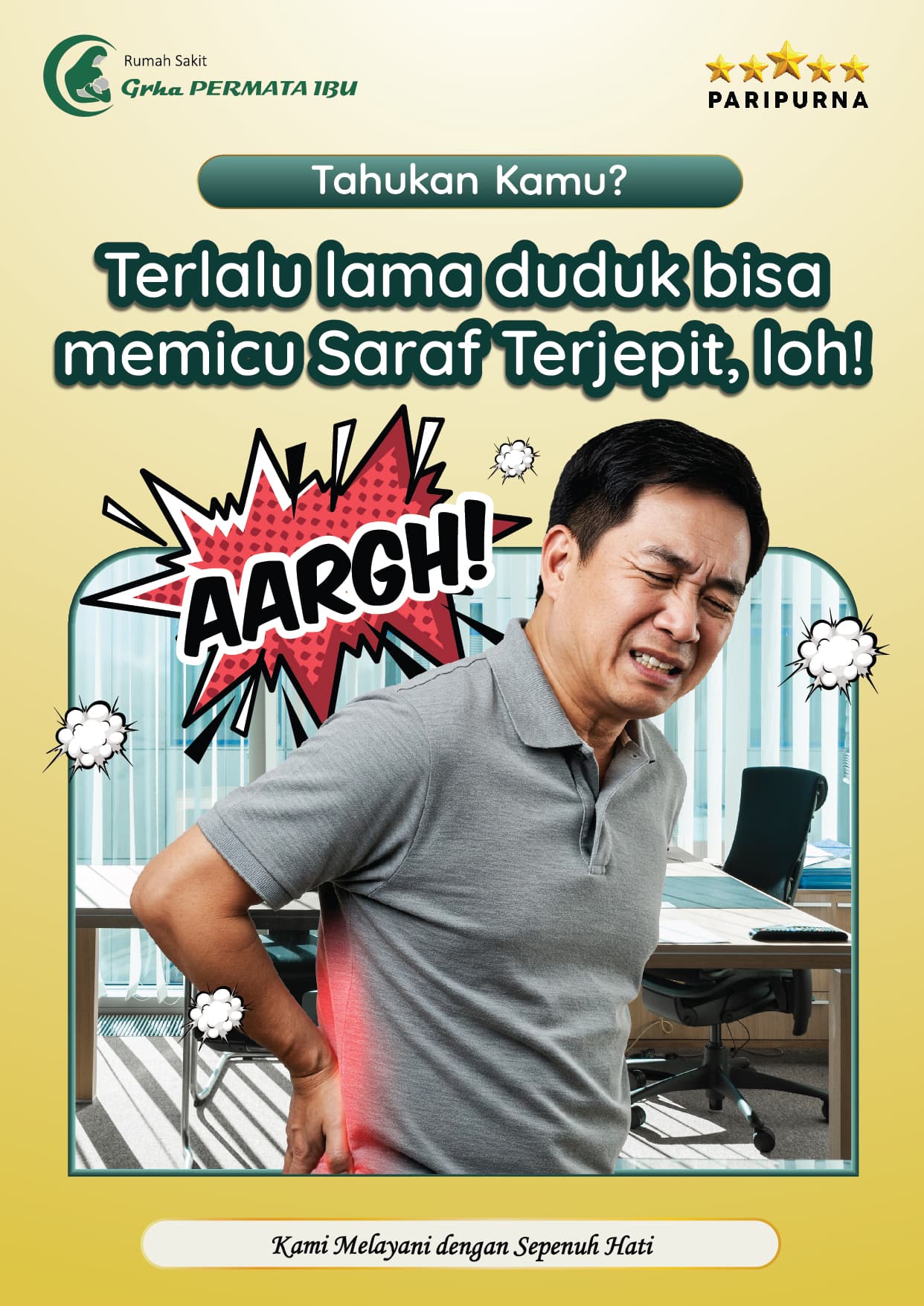Terlalu Lama Duduk Bisa Picu Saraf Terjepit, loh!